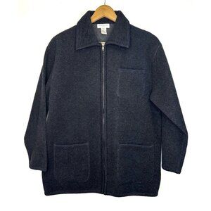 Jones New York Sport Women's Black Wool Jacket Size P/S Zipper Front Pockets